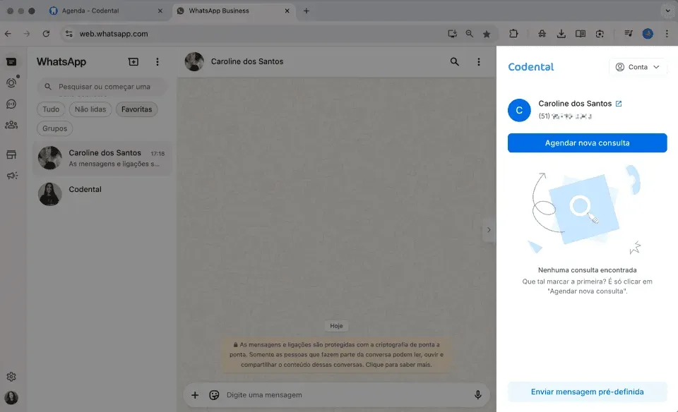 Extensão do Codental para WhatsApp