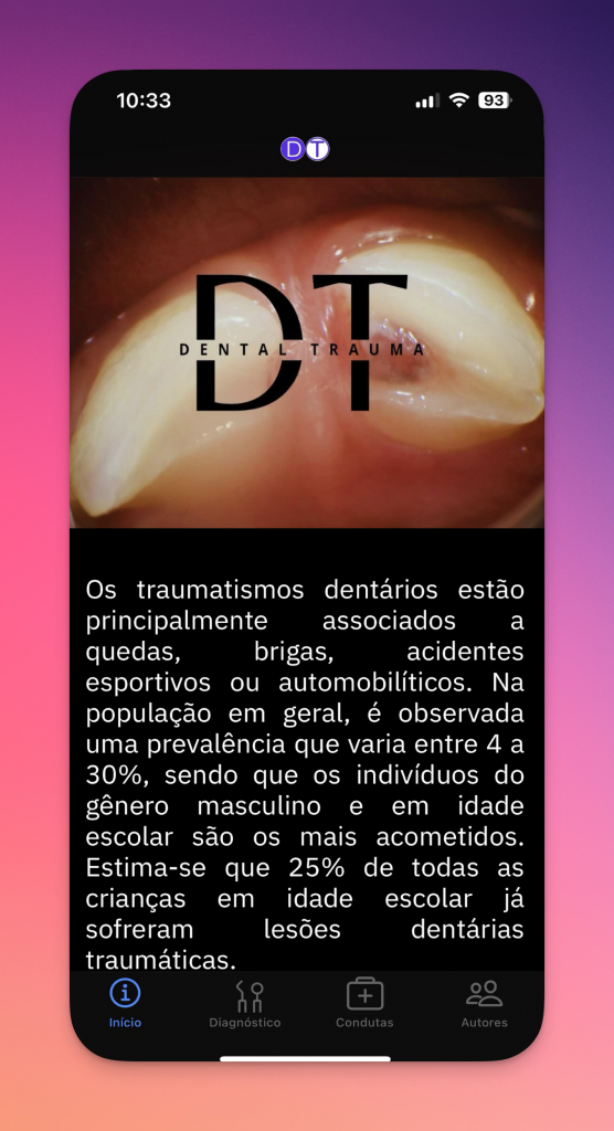 Aplicativo odontológico Dental Trauma