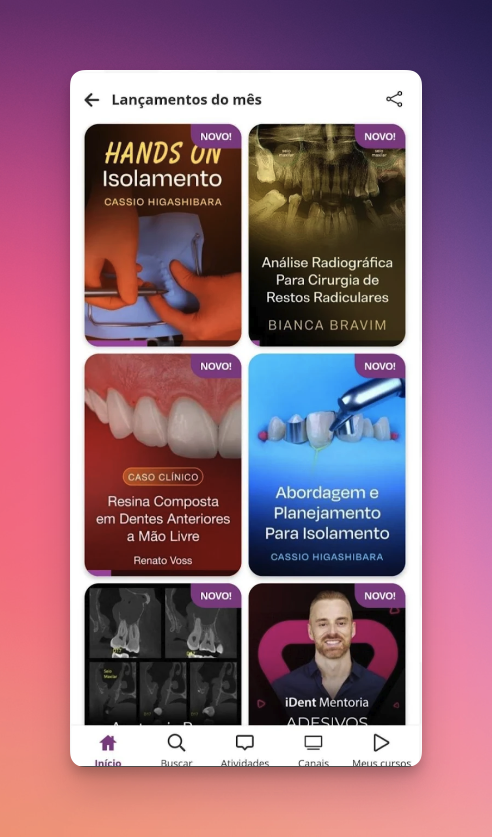 Aplicativo odontológico iDent Cursos