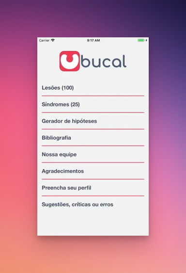 Aplicativo odontológico Bucal